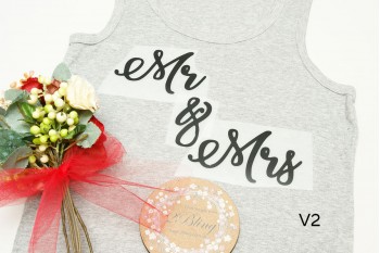 Iron-on transfer, WEDDING, Mr, &, Mrs 